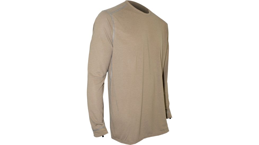XGO Fav. Tactical Tee Long Sleeve w/ Advanced Cooling, Tan 499, Small, 1T11AQAC-S-499