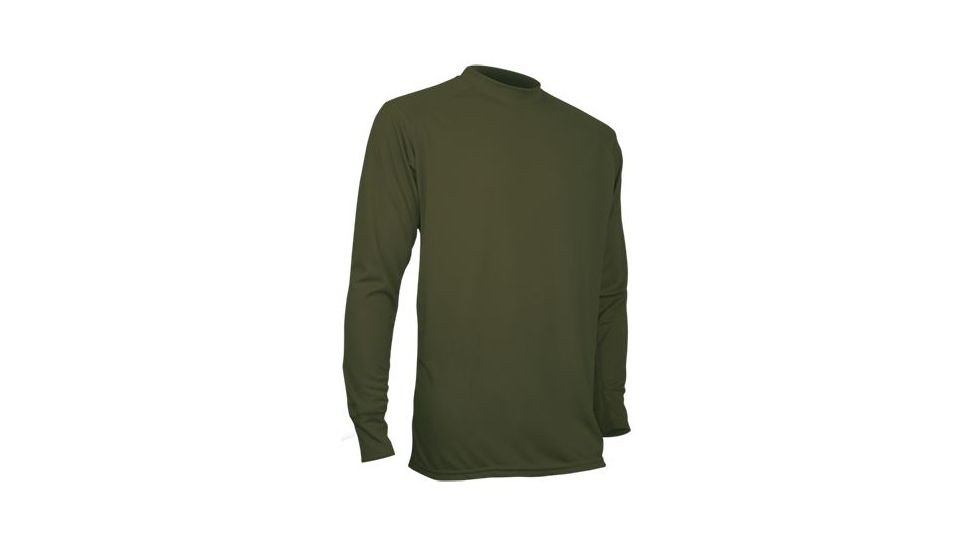 XGO Mens Phase 1 Performance Long Sleeve Crew, OD Green, L 1G11A-L-39