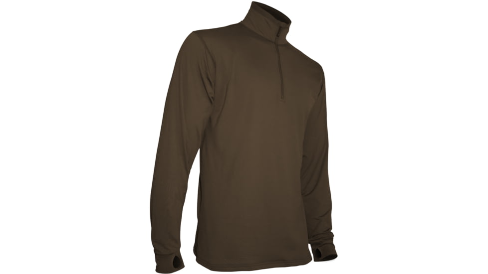 XGO Phase 4 FR Men's Zip-mock w/ Thumbhole, Coyote Brown, Small, 4F11DQ-S-79