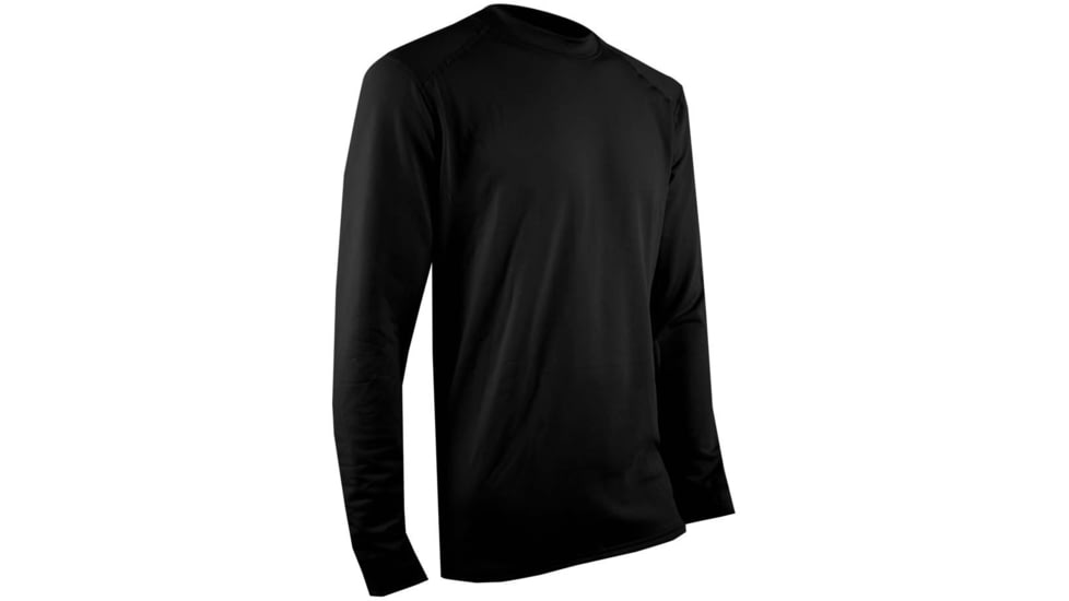 XGO Phase 4 Mens Long Sleeve Crew w/Thumb Loop, Black, Large, 4P11AQ-L-60