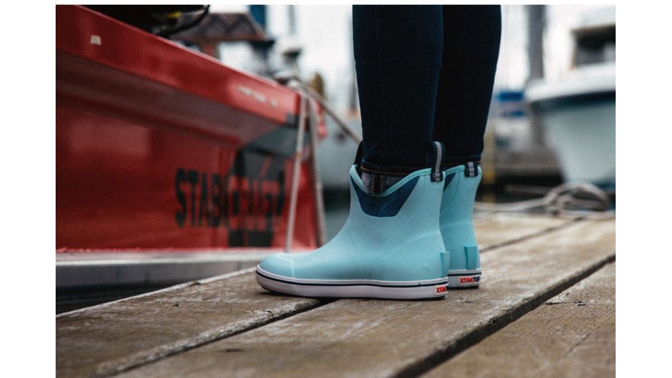 Xtratuf 6 in Salmon Sisters Ankle Deck Boots - Women's, Light Blue, 10, 22592-BLU-100