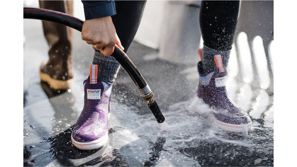 Xtratuf 6 in Salmon Sisters Ankle Deck Boots - Women's, Purple, 7, 22591-PUR-070