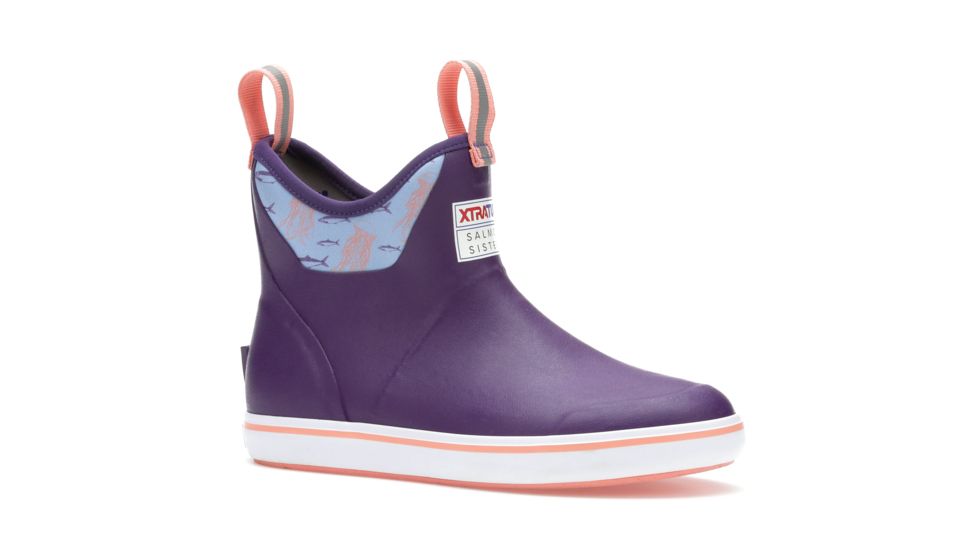 Xtratuf 6 in Salmon Sisters Ankle Deck Boots - Women's, Purple, 7, 22591-PUR-070