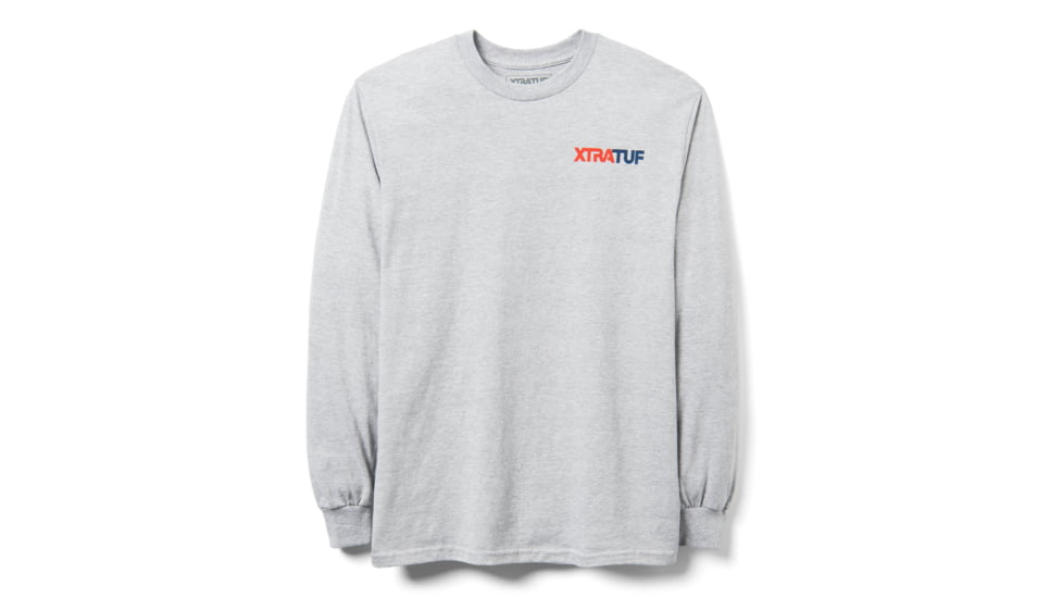Xtratuf Long Sleeve Marty the Fisherman Tee - Mens, Grey/Red/Blue Ink, Large, XALS-101-GRY-LRG