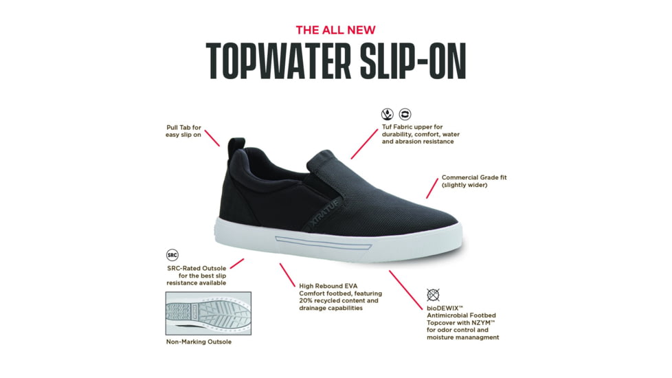 Xtratuf Topwater Slip On - Mens, Black, 13, XMTS-000-BLK-130