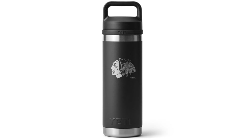 Yeti Rambler 18 oz Water Bottle with Chug Cap - NHL Chicago Blackhawks, Black, 28100006741