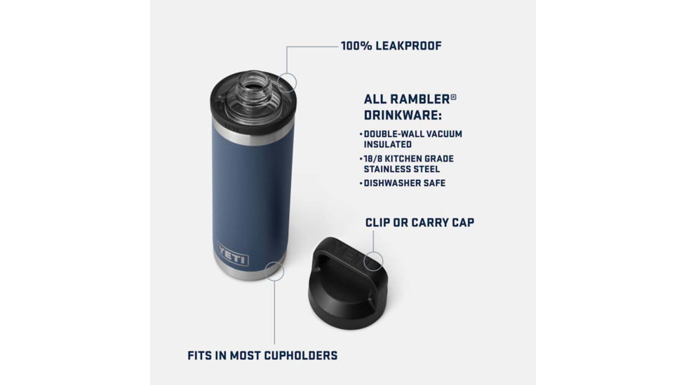 Yeti Rambler 18 oz Water Bottle with Chug Cap - MLB St. Louis Cardinals, Navy, 28100006787