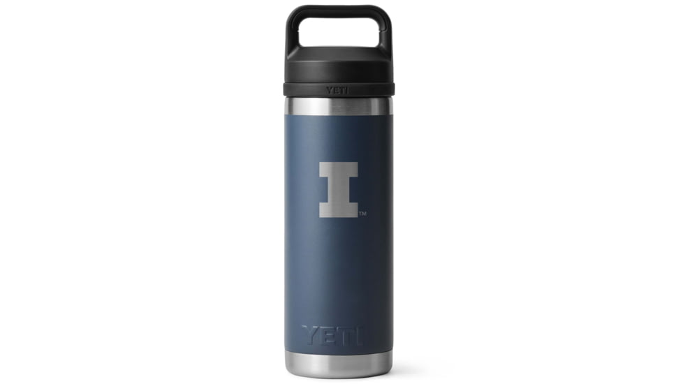 Yeti Rambler 18 oz Water Bottle with Chug Cap - NCAA Illinois, Navy, 28100006795