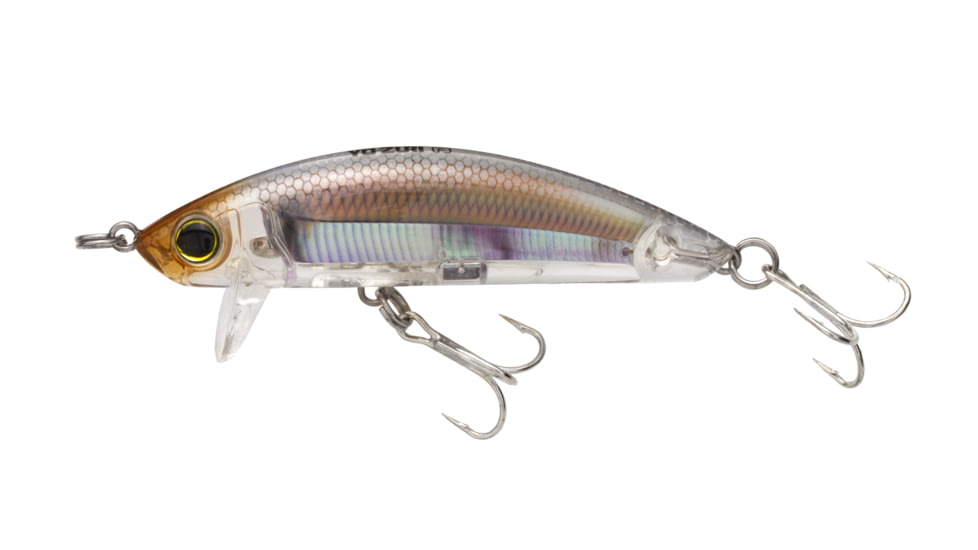 Yo-Zuri 3D Inshore Surface Minnow,Floating, 3-1/2in 7/16oz, 0-1ft, Real Glass Minnow, R1215-RGLM