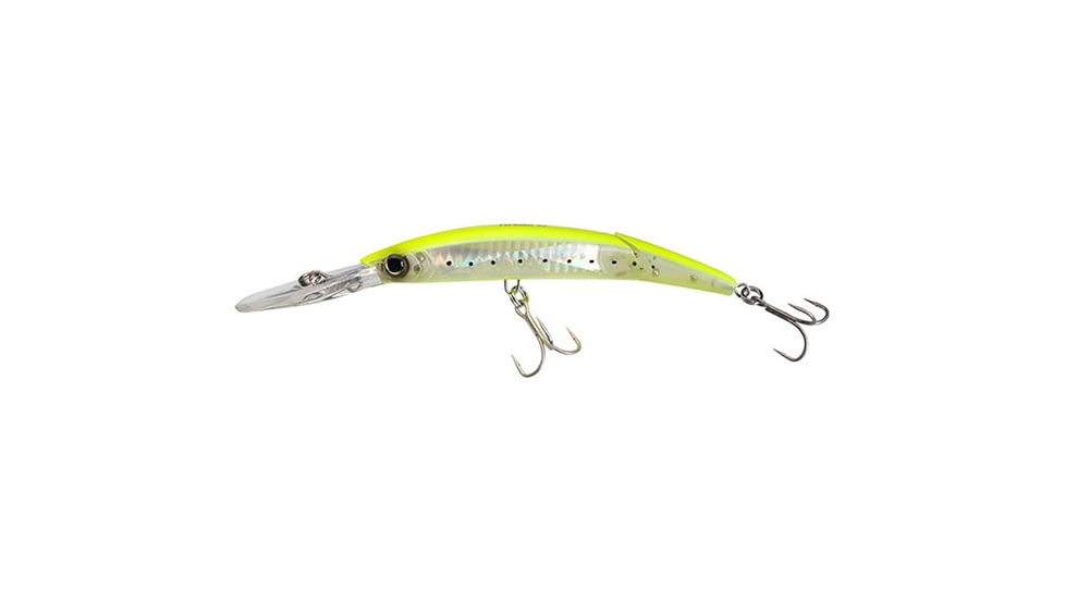 Yo-Zuri Crystal 3D Minnow Deep Diver Jointed Luge, 130mm, Chartreuse, F1155 GHCS