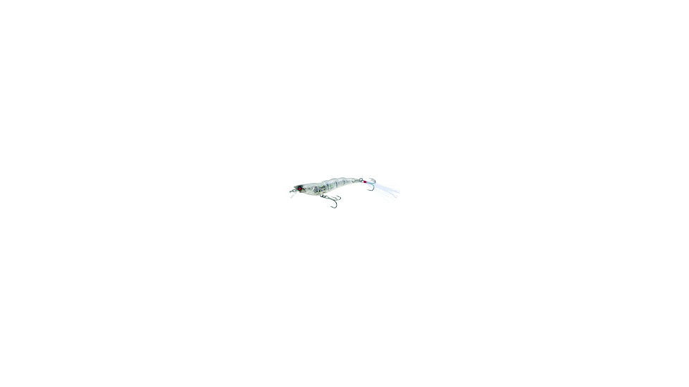 Yo-Zuri Crystal 3D Shrimp Mylar Tinsel Tail, 3 1/2in, 7/16 oz Ghost Shrimp, Sinking, R1162HGS