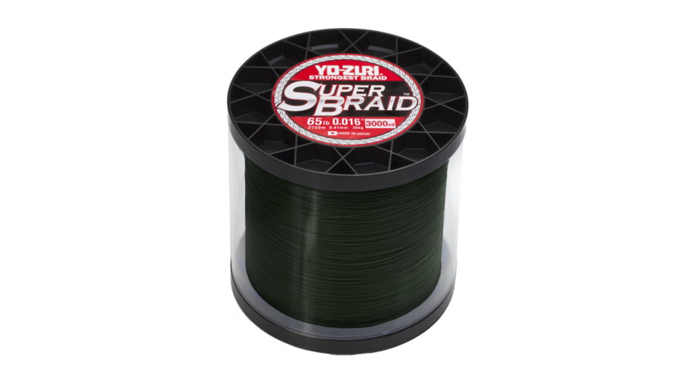 Yo-Zuri SuperBraid Braided Line, 65lb Test, 3000yd Green, Spool, YZSB65LBDG3000YD