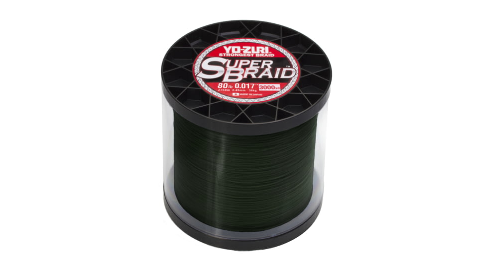 Yo-Zuri SuperBraid Braided Line, 80lb Test, 3000yd Green, Spool, YZSB80LBDG3000YD