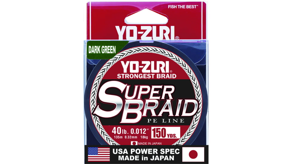 Yo-Zuri SuperBraid Line 40lb 150yd Green Boxed, YZSB40LBDG150YD