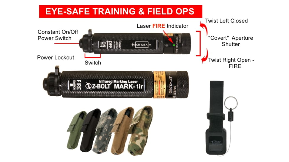 Z-Bolt Infrared Dot Laser Designator, Civilian Legal, 1.000 Meter Range,FDA CLASS 1, Coyote Brown, MARK-1ir-CB