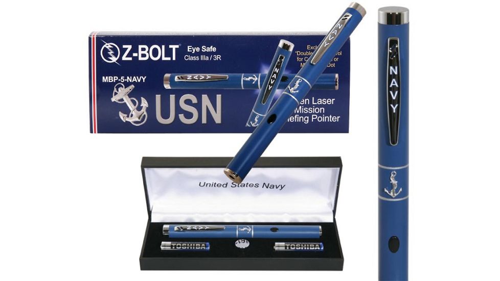 Z-Bolt MBP-5 Military Pride Green Laser Pointer NAVY, Standard Laser Pointer, Navy Blue, Small, MBP-5-NAVY