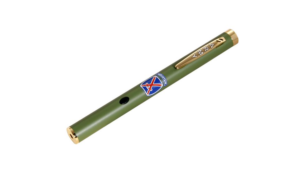 Z-Bolt Military Pride Laser Pointer, Green, 10th Mountain Division Climb to Glory, Emerald Green, MBP-5-ARMY-10thMTN