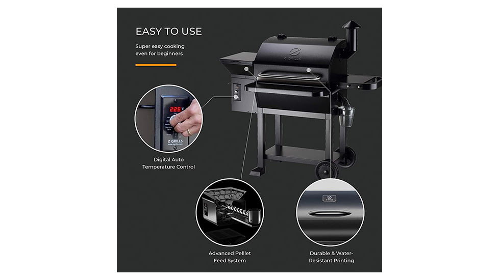 Z Grills ZPG-550B2 Wood Pellet Grill &amp; Smoker, Black, Medium, ZPG-550B2