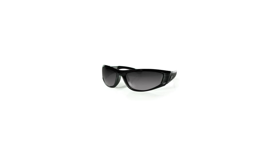 Zan Headgear Iowa Sunglass, Shiny Black Frame, Smoked Lenses EZIA01