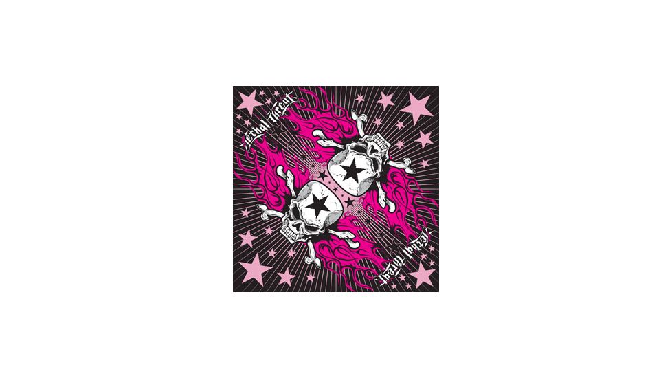 Zan Headgear Lethal Threat Bandanna, Pink Star Skull BLT005