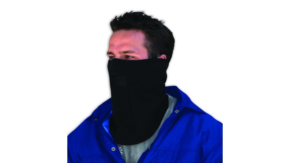 Zan Headgear Microfleece Face Mask with Mesh Mouth Black WFMF114