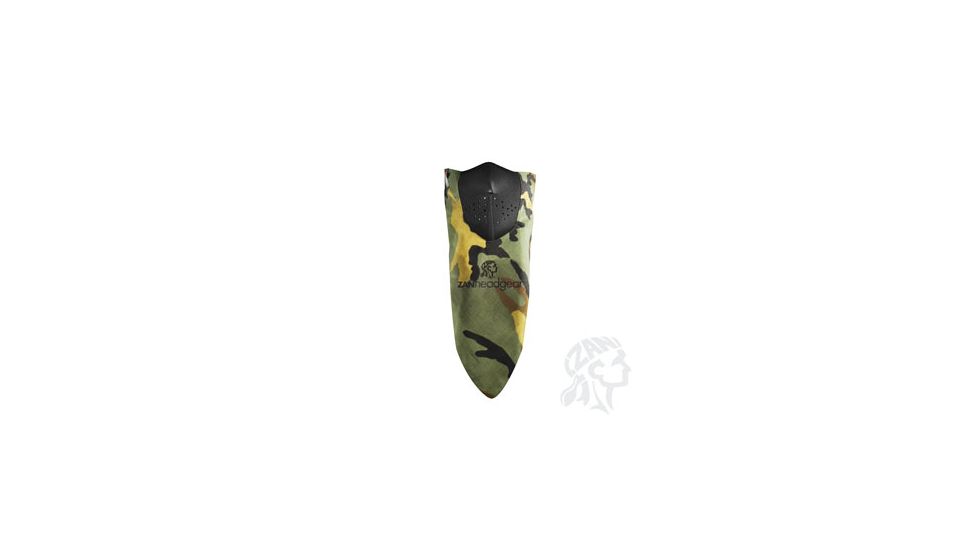 Zan Headgear Neodanna Mask, ZAN Cotton-Neoprene, Woodland Camo WNEOLOGO2