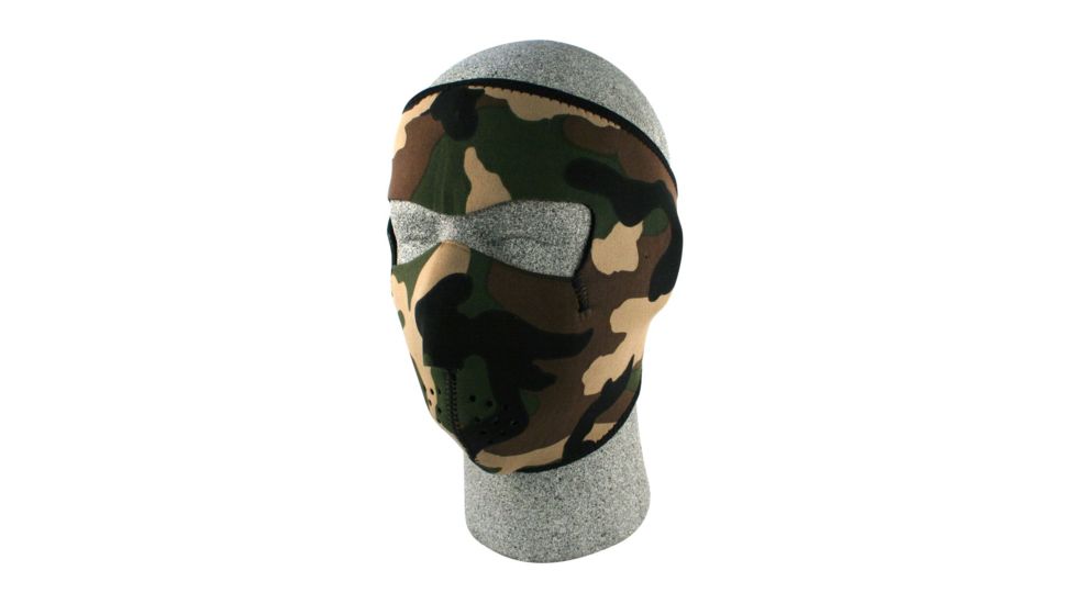 Zan Headgear Neoprene Face Mask Woodland Camo WNFM118