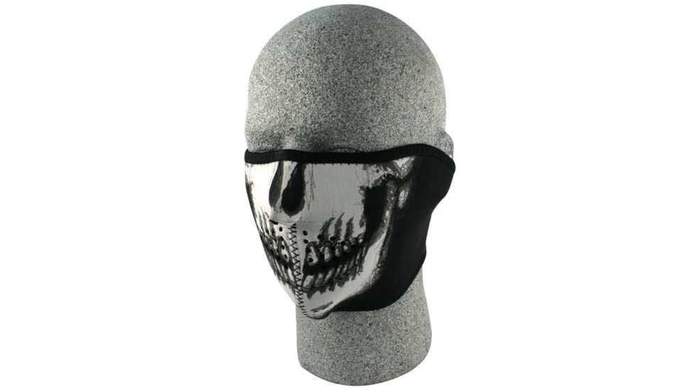 Zan Headgear Neoprene Half Mask, Skull Face, WNFM002H