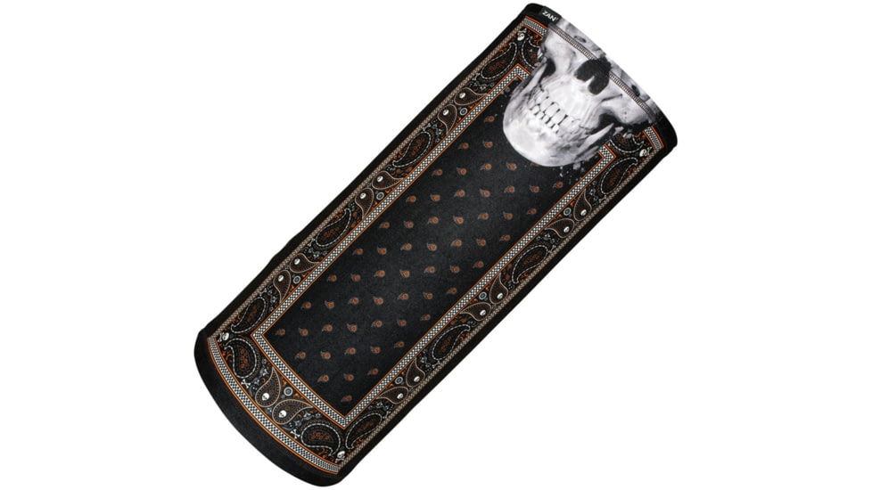 Zan Headgear SportFlex Motley Tube, 10in X 20in, Black/Orange Skull, One Size Fits Most, TL197