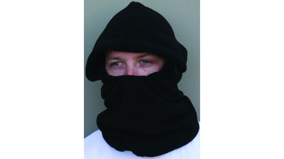Zan Headgear Balaclava Clench Front Black Fleece WB114CF