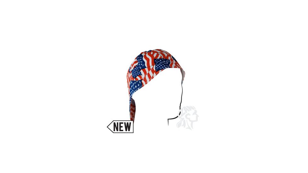 Zan Headgear Welders Cap, Cotton, Wavy American Flag, Size 7.25 CPW265M