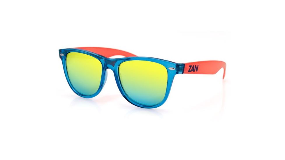 Zanheadgear Minty Sunglass,Blue/Orange Frame,Smoked Yellow Mirror Lense, Blue, One Size Fits Most EZMT05