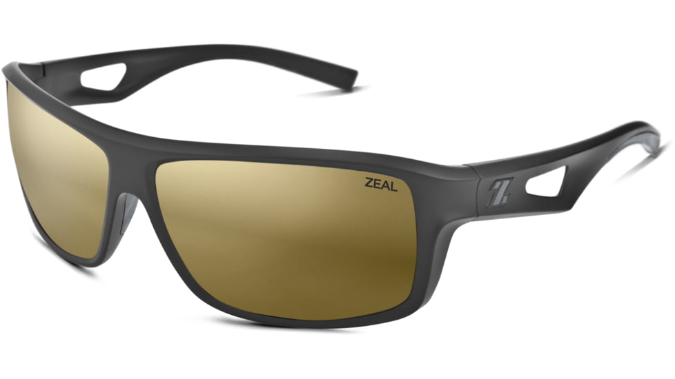 Zeal Optics Range Sunglasses - Black Frame,Polarized Copper Gold Mirror Lens 10894