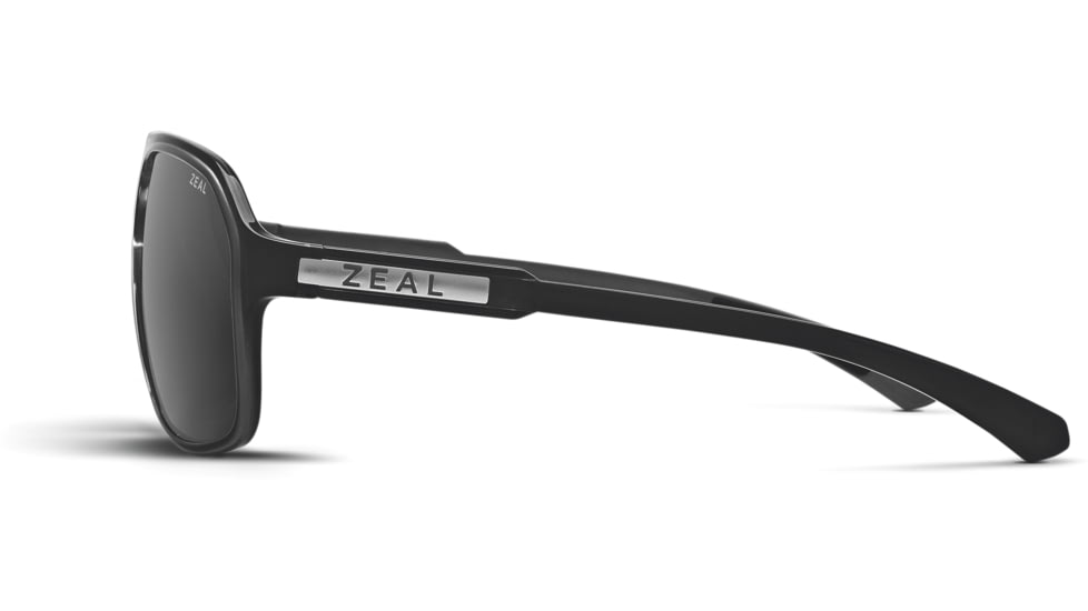 Zeal Optics Sawyer Mens Sunglasses, Black Gloss Frame and Polarized Dark Grey Lens 10419
