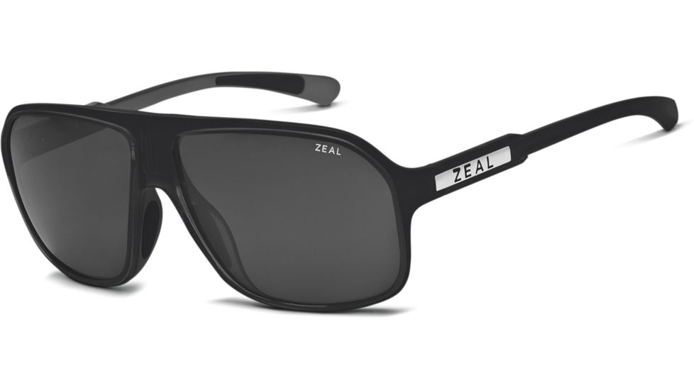 Zeal Optics Sawyer Mens Sunglasses, Black Gloss Frame and Polarized Dark Grey Lens 10419