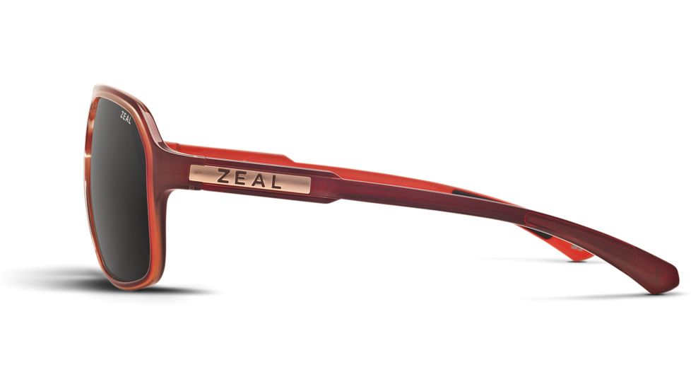 Zeal Optics Sawyer Mens Sunglasses, Carmel Gloss Frame and Polarized Dark Grey Lens 10417