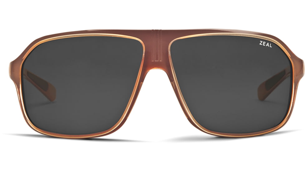 Zeal Optics Sawyer Mens Sunglasses, Carmel Gloss Frame and Polarized Dark Grey Lens 10417