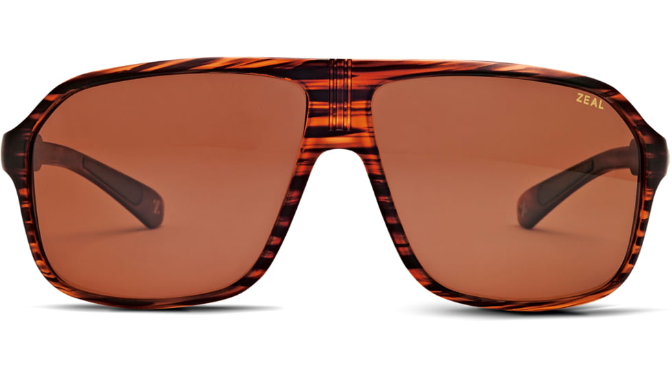Zeal Optics Sawyer Mens Sunglasses, Matte Wood Grain Frame and Polarized Copper Lens 10418