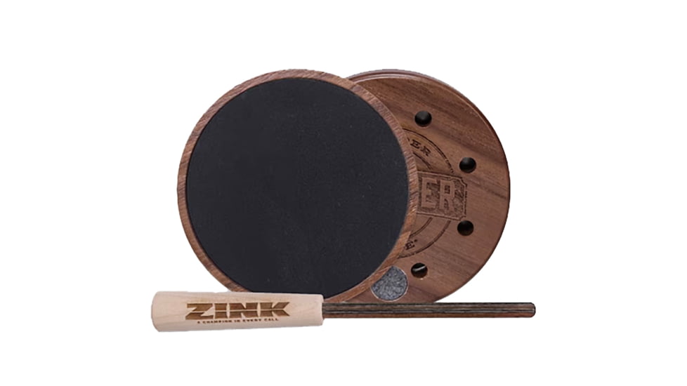 Zink Calls Thunder Ridge Rocker Turkey Call Slate Pot Call, Black/Wood, ZNK-TRRSC