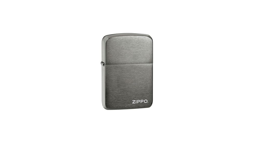Zippo 1941 Replica Classic Lighter w/ Zippo Logo, Black Ice 24485