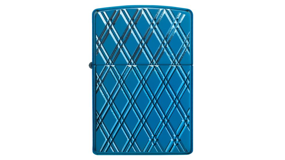 Zippo Armor High Polish Diamonds Lighter w/ Click, Blue, One Size, 29964