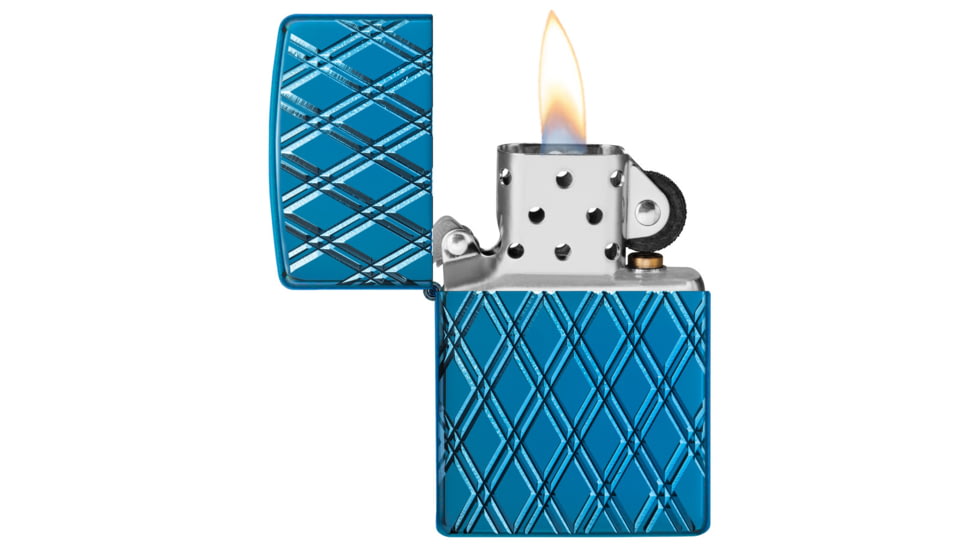 Zippo Armor High Polish Diamonds Lighter w/ Click, Blue, One Size, 29964