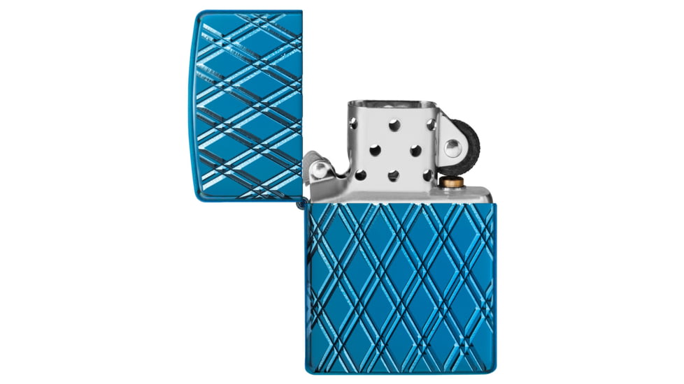 Zippo Armor High Polish Diamonds Lighter w/ Click, Blue, One Size, 29964