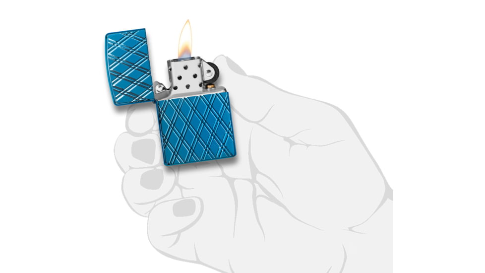 Zippo Armor High Polish Diamonds Lighter w/ Click, Blue, One Size, 29964