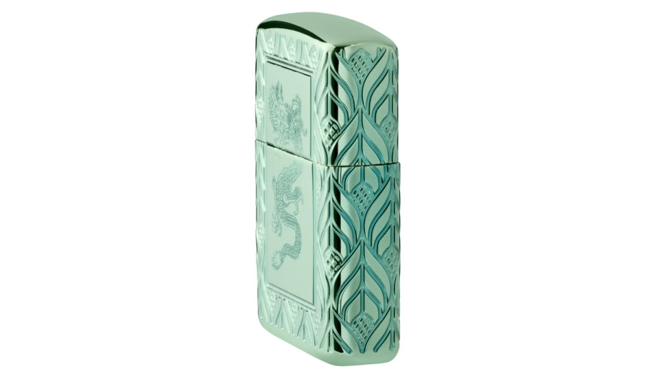 Zippo Armor High Polish Elegant Dragon Lighter w/ Click, Green, One Size, 49054
