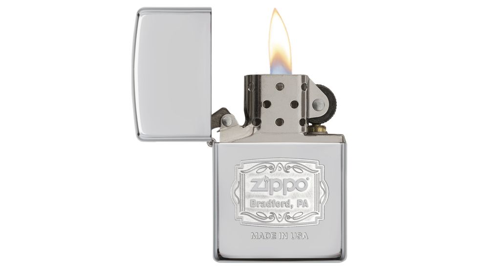 Zippo Bradford, PA High Polish Chrome Pocket Lighter, 29521