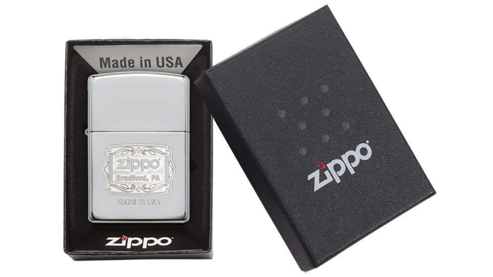 Zippo Bradford, PA High Polish Chrome Pocket Lighter, 29521