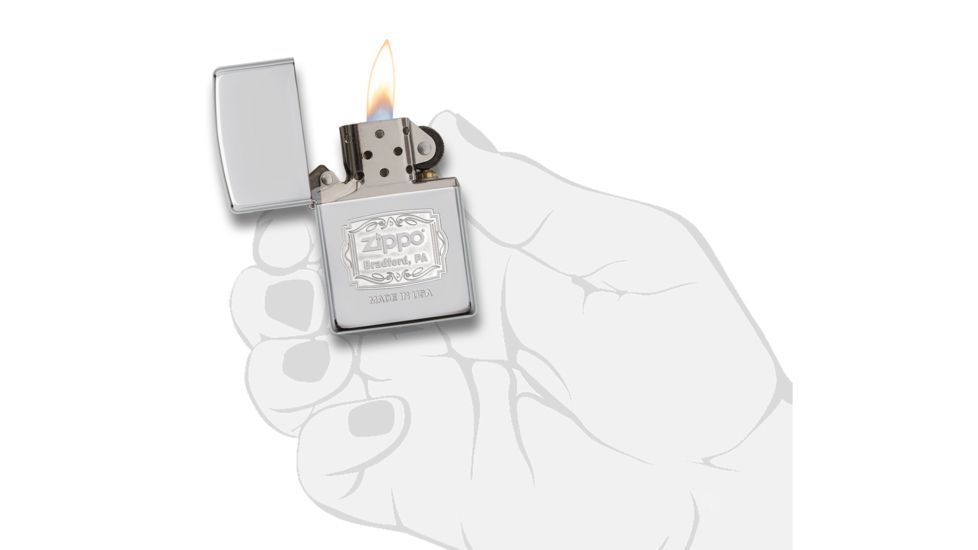 Zippo Bradford, PA High Polish Chrome Pocket Lighter, 29521