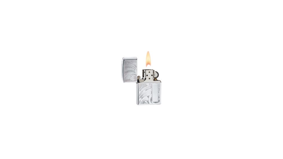 Zippo Scroll Design V Panel Classic Style Lighter, High Polish Chrome 21138