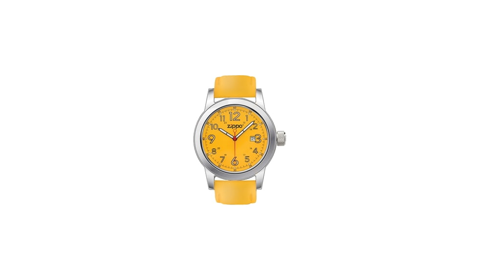 Zippo Casual Classic Style Watch, Yellow Dial &amp; Yellow Leather Strap 45005